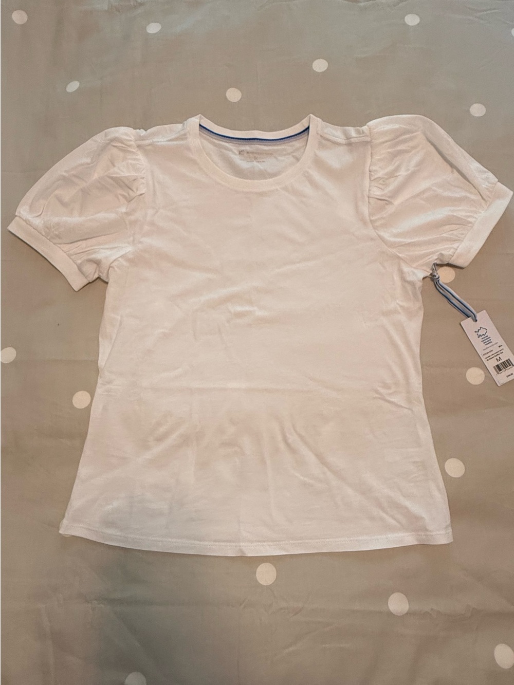 Southern Tide Women’s White Puff Sleeve Crew Tee